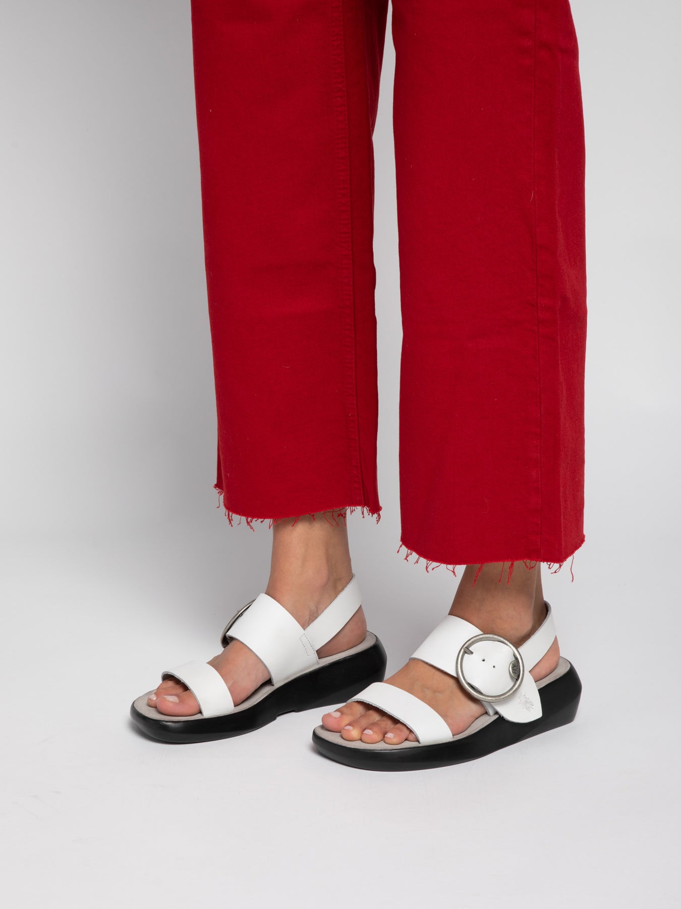 Fly London Buckle Sandals Women's Sandals Brooklyn Offwhite | 105769EZX