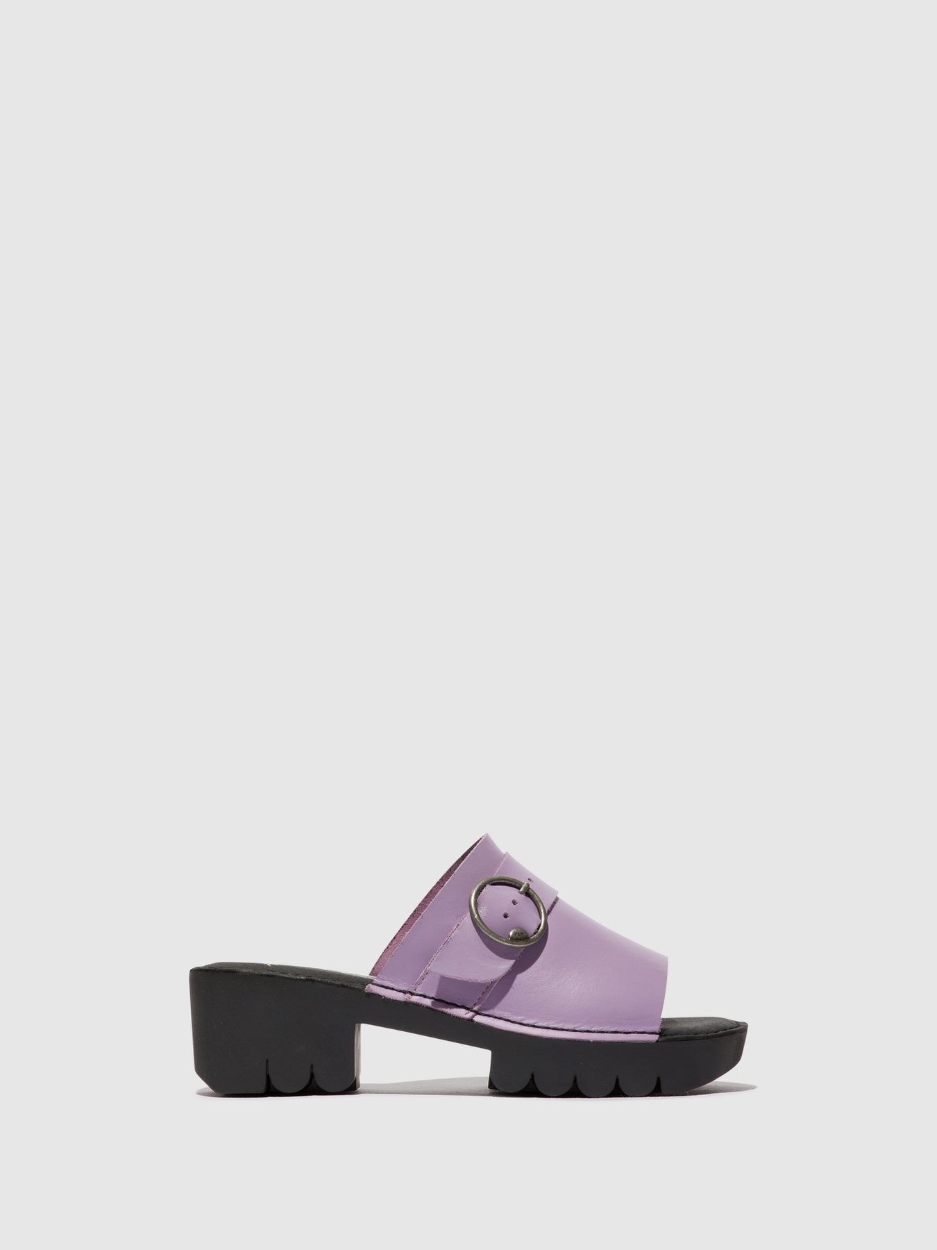 Fly London Buckle Women's Mules Violet | 254837ZQK