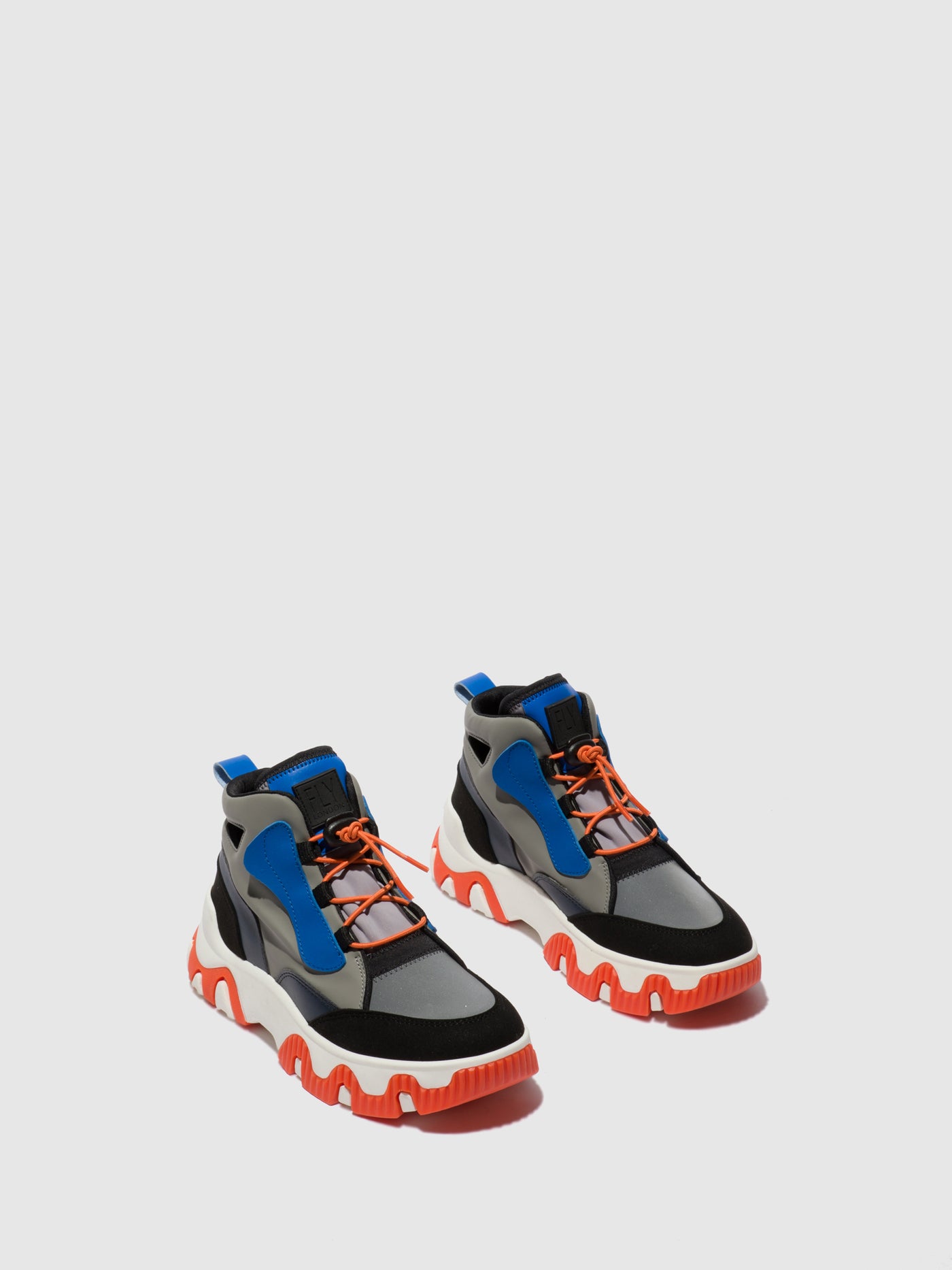 Fly London Hi-Top Men's Sneakers Multi Grey/Blue/Orange | 351486ZAJ