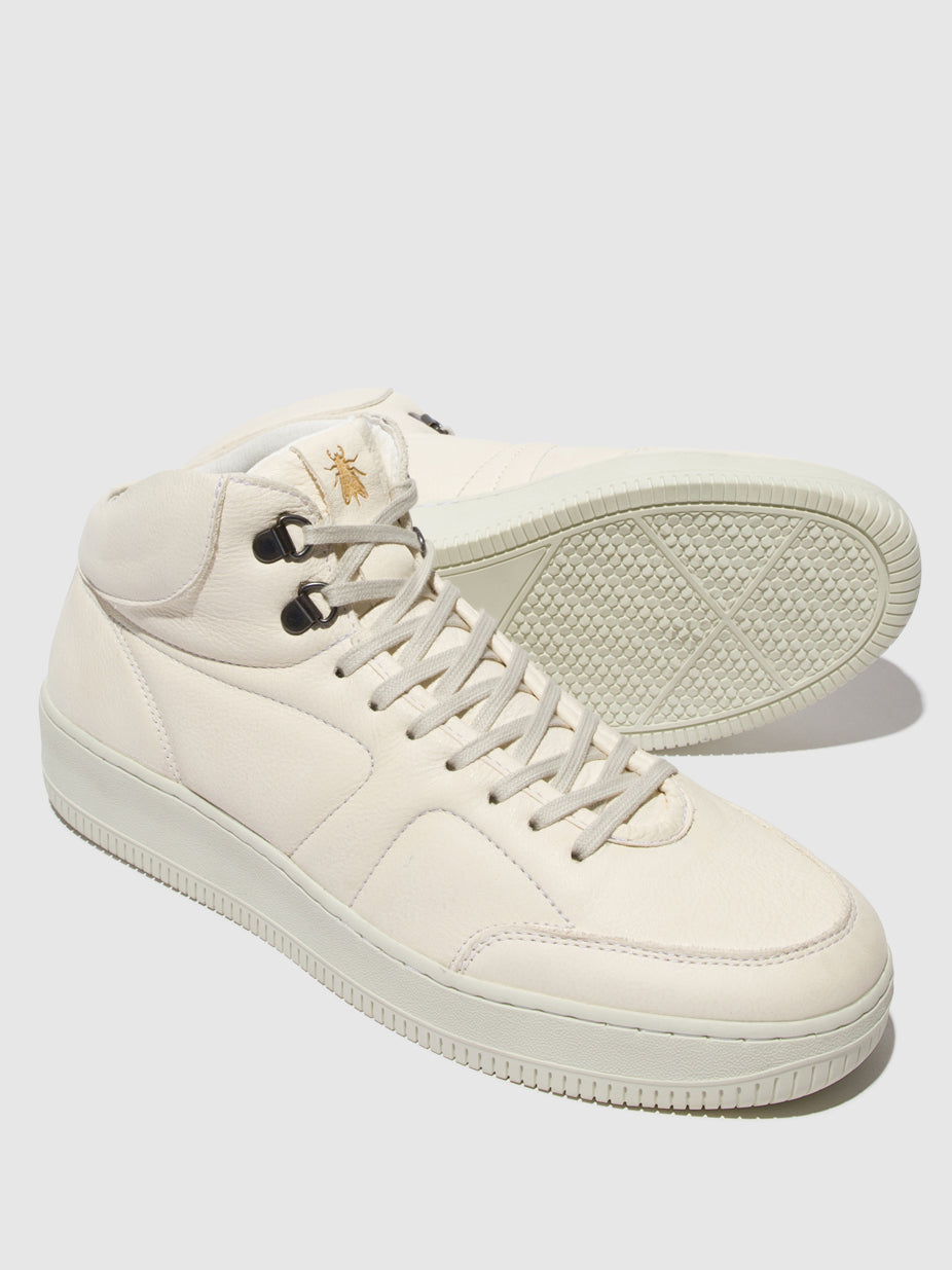 Fly London Lace-up Men's Sneakers Offwhite | 067493TRK