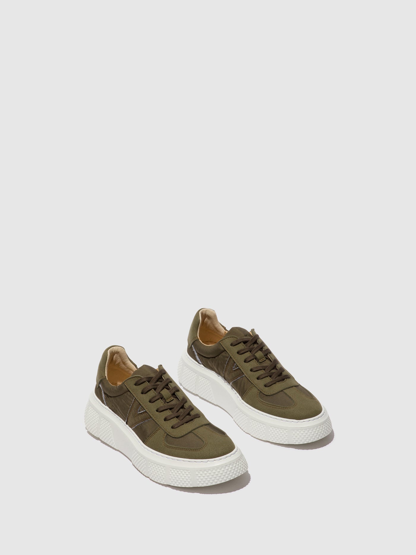 Fly London Lace-up Women's Sneakers Khaki | 697408SBM