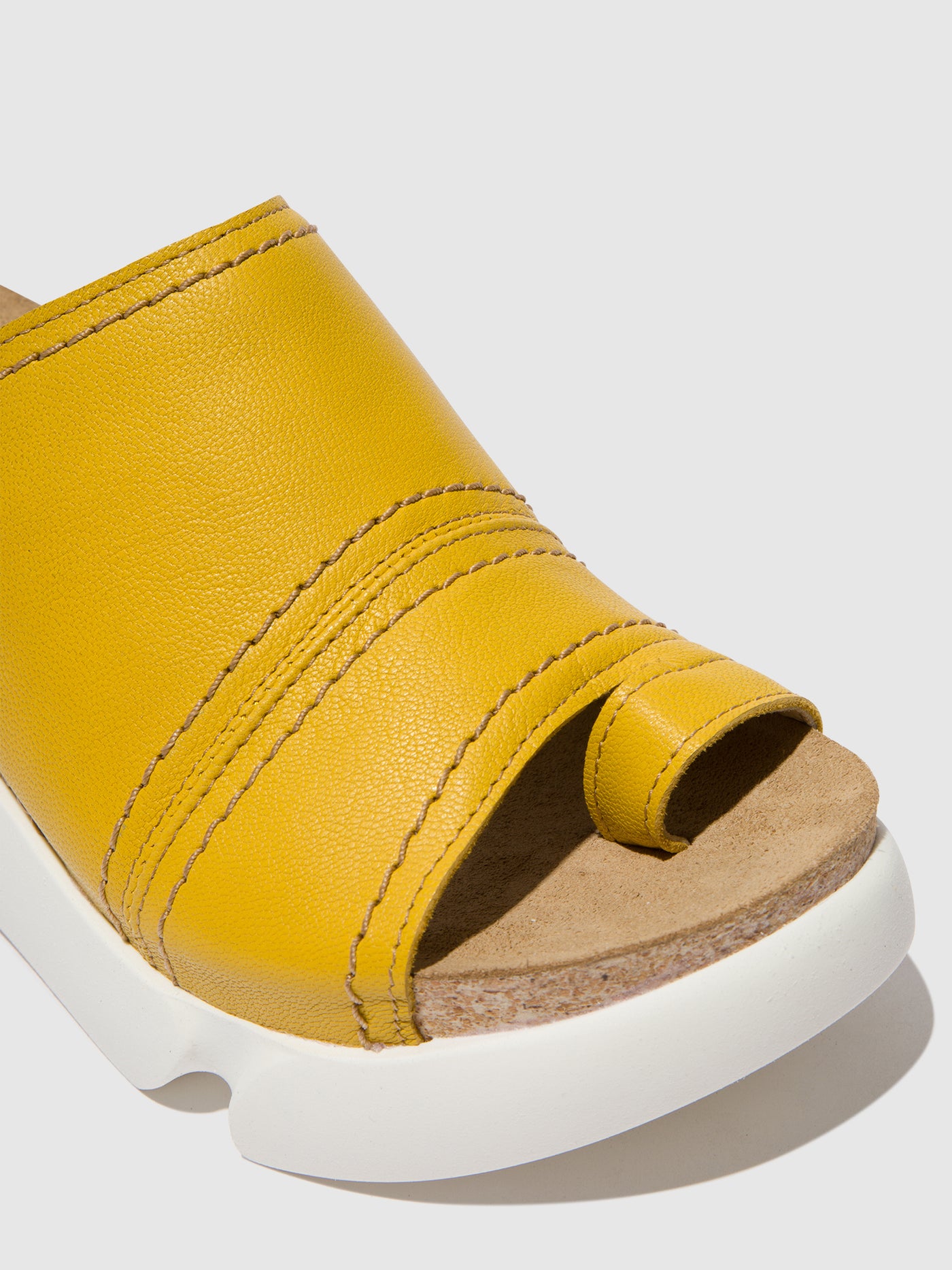 Fly London Open Toe Women's Mules Bright Yellow | 075483EQO