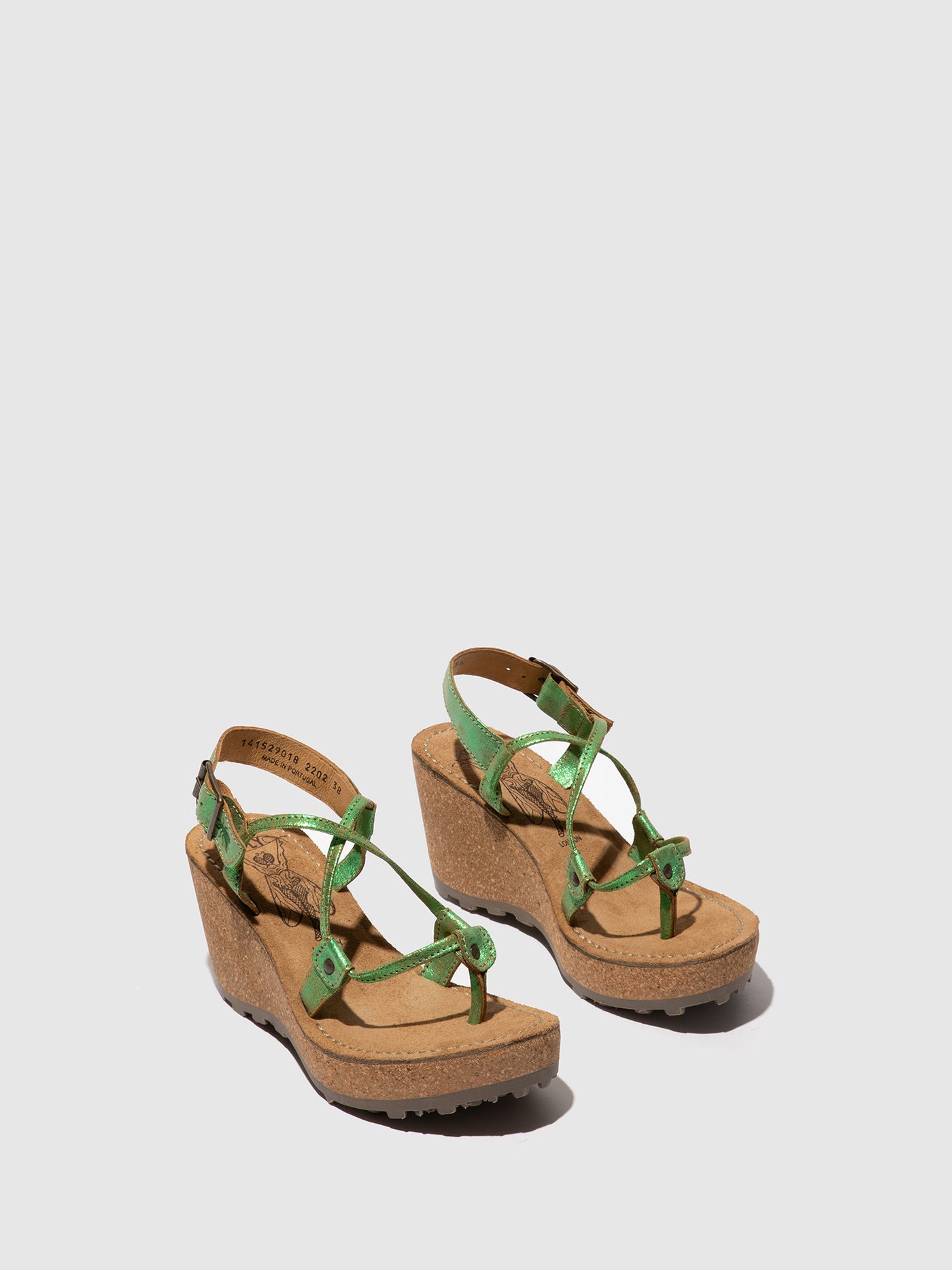 Fly London T-Strap Sandals Women's Wedges Green | 083694QWZ