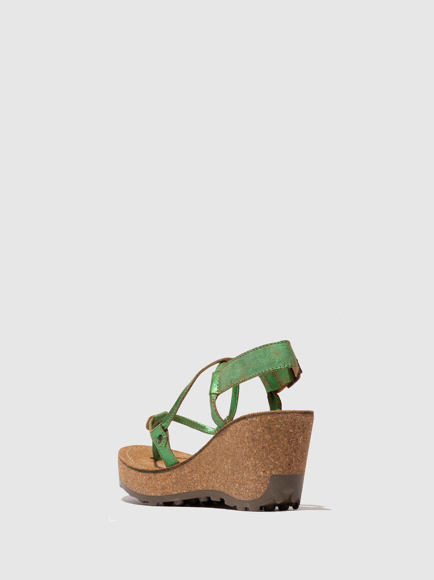 Fly London T-Strap Sandals Women's Wedges Green | 083694QWZ