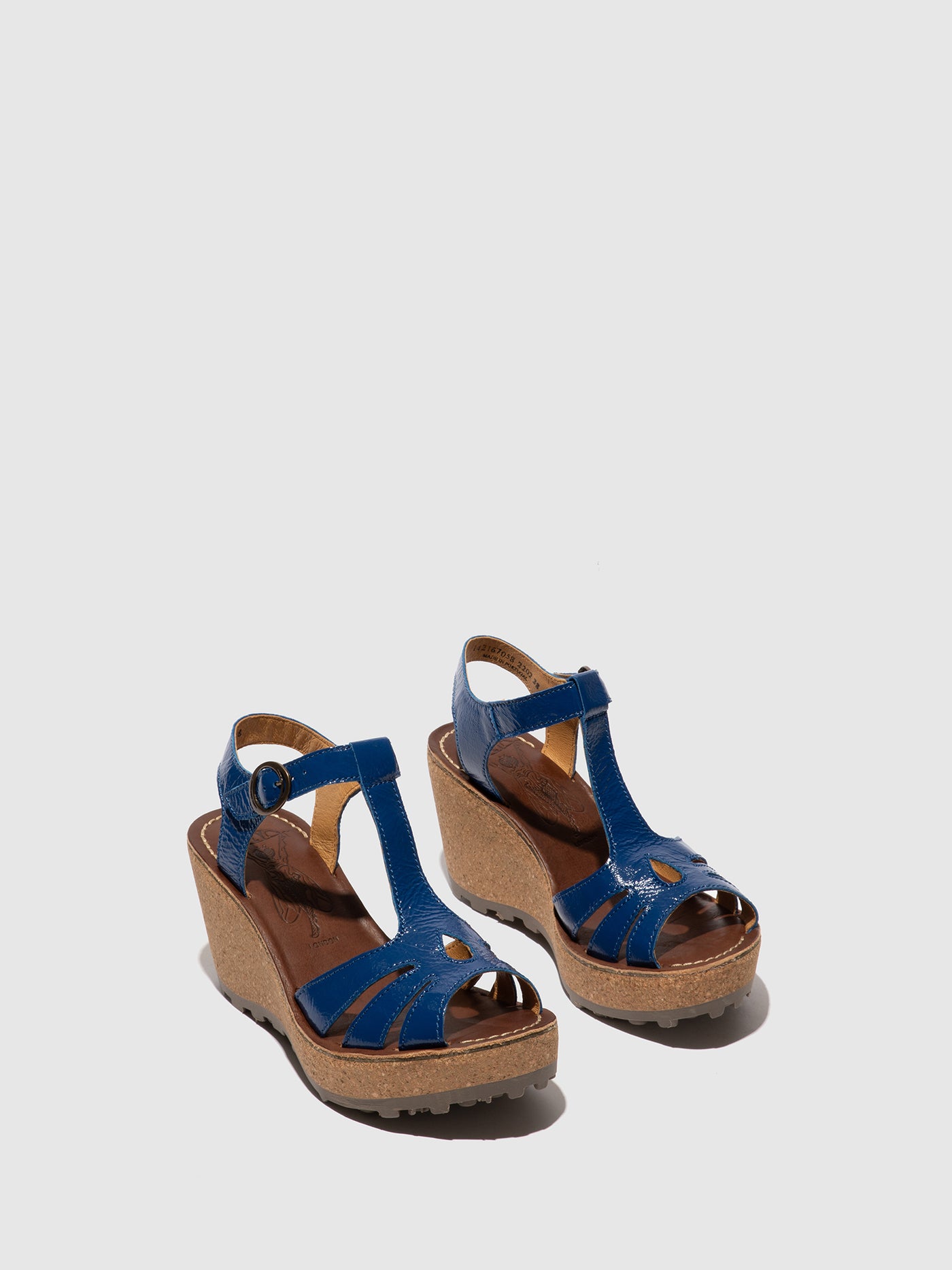 Fly London T-Strap Sandals Women's Wedges Blue | 914237MGW