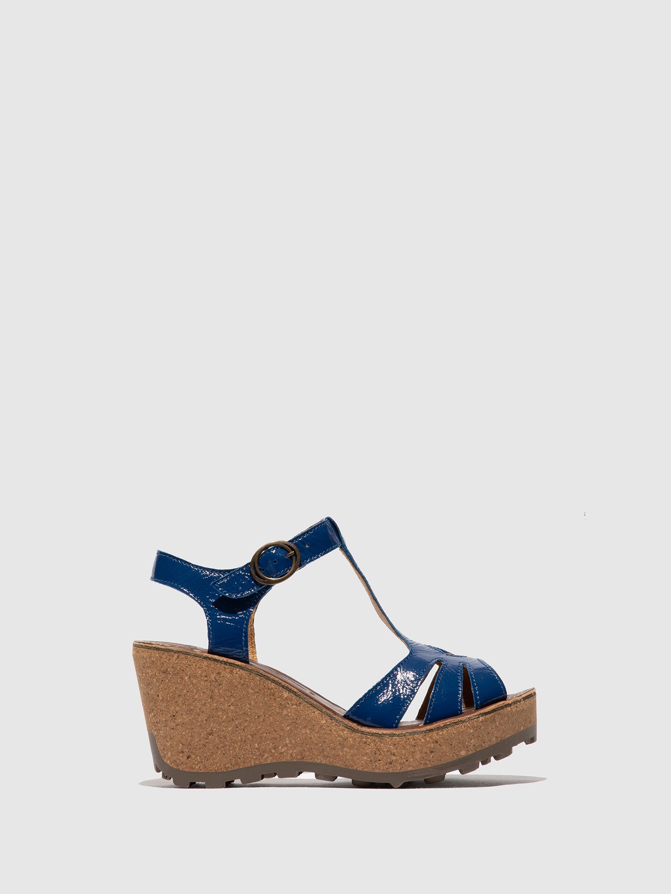 Fly London T-Strap Sandals Women\'s Wedges Blue | 914237MGW