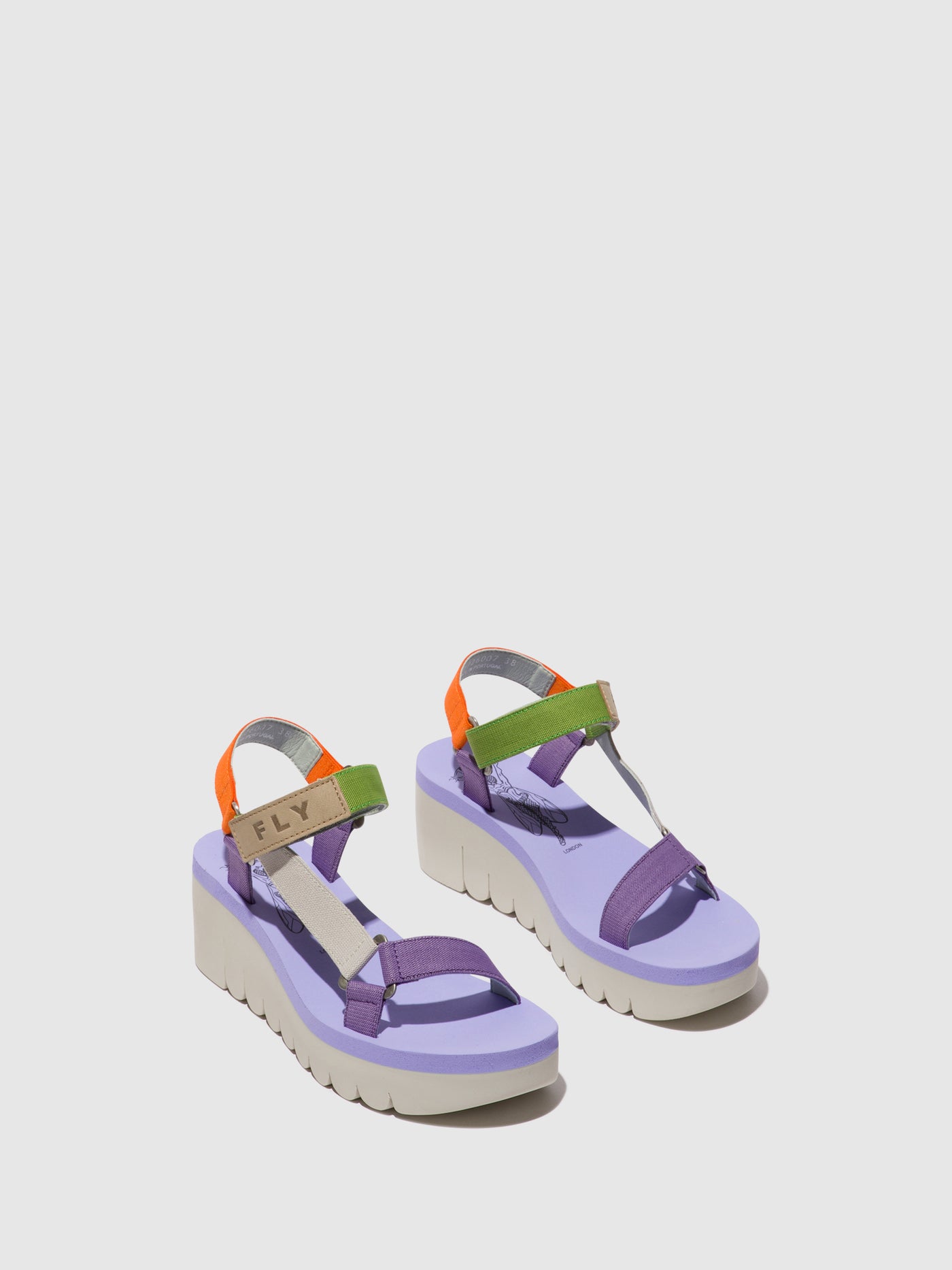 Fly London Velcro Women's Sandals Multicolor (Viola) | 628915XQF