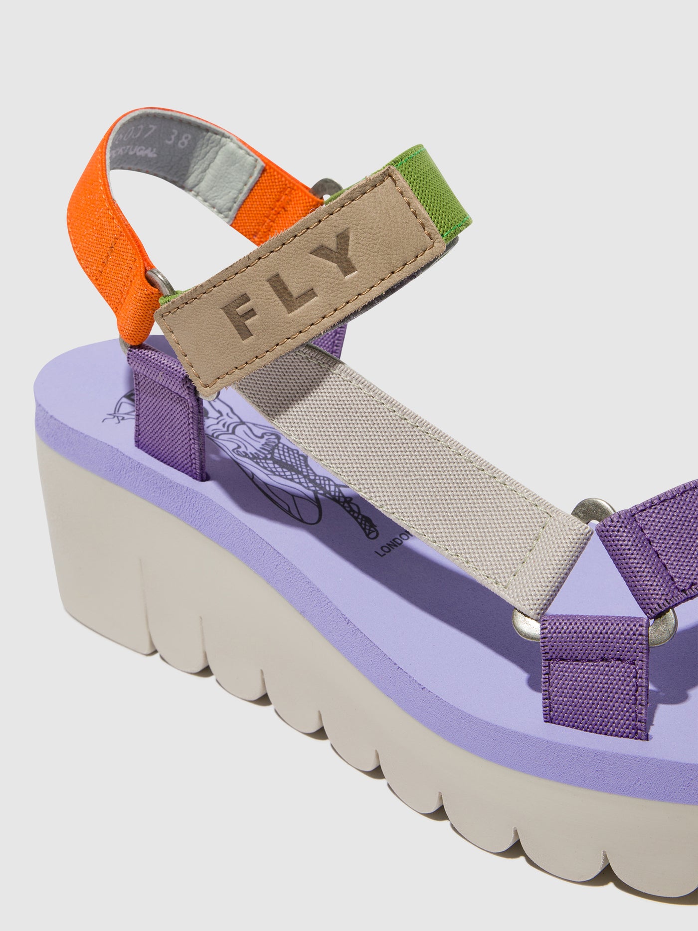 Fly London Velcro Women's Sandals Multicolor (Viola) | 628915XQF